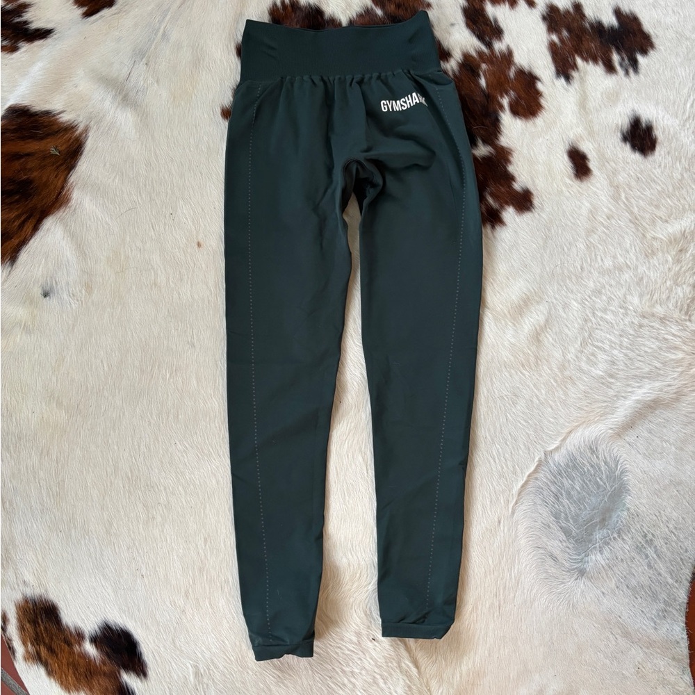 Gymshark Kids Green High-Waist Performance Leggings